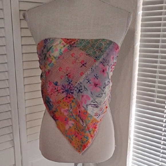NATURAL LIFE Tops - NATURAL LIFE Colorful Patchwork Crop Top
